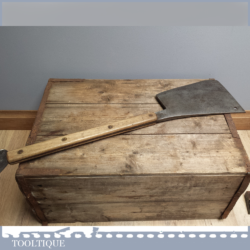 A Rare Vintage Slaughter House Cleaver with Wood handles and Brass Studs