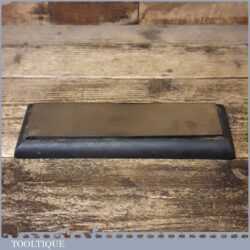 Vintage 8 ½” x 2 ¼” Fine Grade Stone On Wooden Base - Lapped Flat