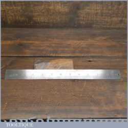 Vintage No: 28 J Rabone 12” Double Sided Imperial Steel Ruler - Good Condition