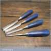 Vintage Set 4 No: Marples Carpenter’s Bevel Edge Blue Chip Chisels 1/4” - 1”