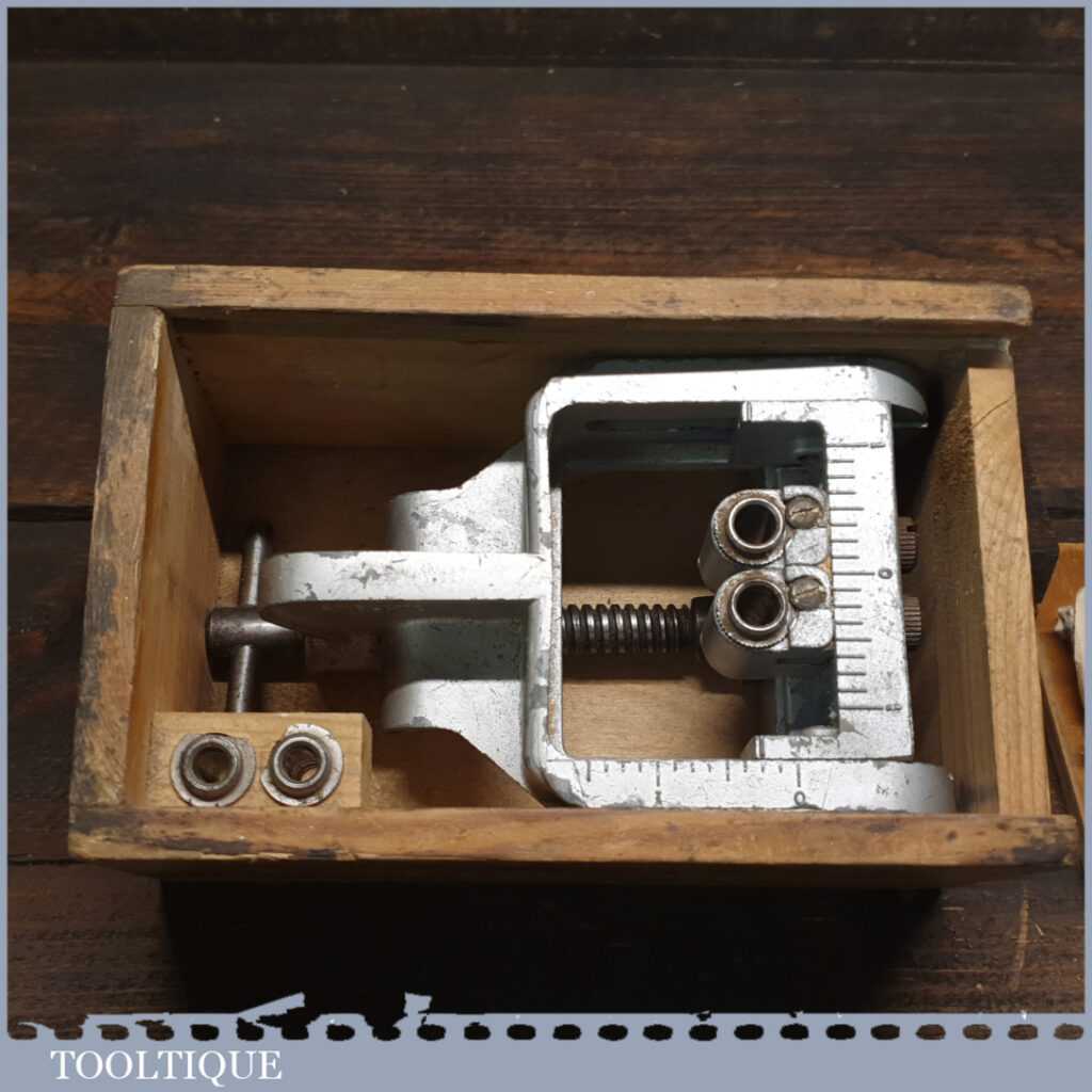 Vintage Woden X190 Dowelling Jig In Original Wooden Box - Good Condition