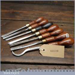 Vintage Starter Set Of 7 No: Marples Wood Carving Chisels - Fully Refurbished