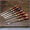 Vintage Starter Set Of 7 No: Marples Wood Carving Chisels - Fully Refurbished