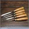 Vintage Set Of 5 No: J. B. Addis & Sons Wood Carving Chisels - Fully Refurbished