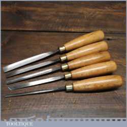 Vintage Set Of 5 No: J. B. Addis & Sons Wood Carving Chisels - Fully Refurbished
