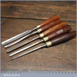 Vintage Starter Set Of 5 No: Marples Wood Carving Chisels - Fully Refurbished