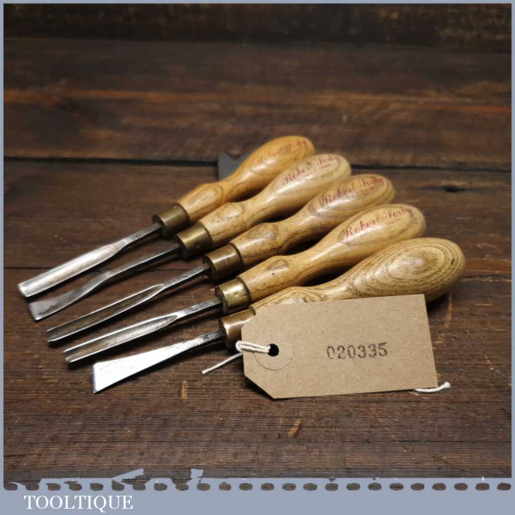 Vintage Set Of 5 No Robert Sorby Wood Carving Chisels Fully