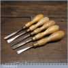 Vintage Set Of 5 No: Robert Sorby Wood Carving Chisels - Fully Refurbished