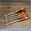 Vintage Set 5 Marples Assorted Spoon Wood Carving Chisels Mahogany Handles
