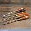 Vintage Set 5 Marples Assorted Spoon Wood Carving Chisels Mahogany Handles