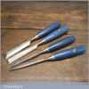 Vintage Set 4 No: Stanley Carpenter’s No: 5002 Bevel Edge Chisels 1/4” - 1”