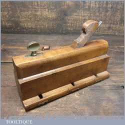Antique Beechwood Moving Fillister Plane Dovetailed Boxwood Insert - Good Condition