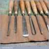 Set Of 9 Vintage Woodcarving Chisels In Canvas Roll - Refurbished Sharpened