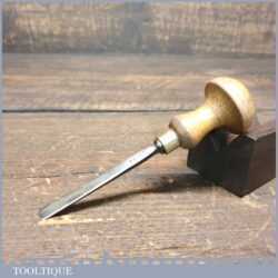 Vintage J Frost Of Norwich 1/4” Straight Woodcarving Palm Gouge Chisel