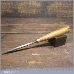 Vintage 1/4" Straight Woodcarving Gouge Chisel With Boxwood Handle