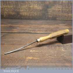 Vintage S J Addis 1/8” Curved Wood Carving V Parting Chisel