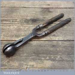 Antique Wig or Hair Tongs - Old Bulbous Plate End Tool