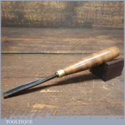 Vintage 5/16” Straight Woodcarving Gouge Chisel Beechwood Handle