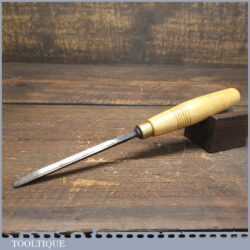 Vintage H Taylor 1/4” No 5 Straight Woodcarving Gouge Chisel