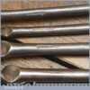 Antique Set 4 A. Mathieson Barrel Eyed Timber Framing Auger Bits ⁷⁄₁₆ “ ½” ¾” & ¹⁵⁄₁₆”