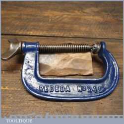 Vintage No: 245 Rededa 4” Woodworking G Clamp - Good Condition Ready To Use