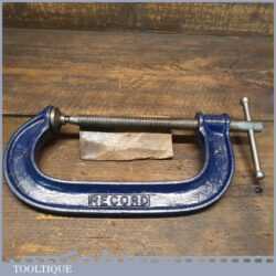 Vintage 6” Record Woodworking G Clamp - Good Condition Ready To Use