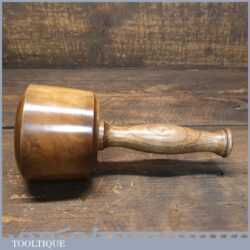 Handmade Wood Turned Reclaimed Old Lignum Vitae Mallet - Oak Handle Ebony Wedge