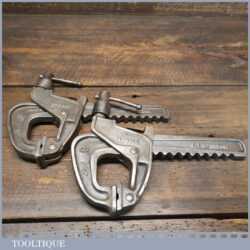 Vintage Pair Of Carver & Co Engineer’s 6” Rack Clamps T186-2 - Good Condition