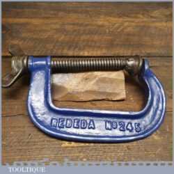 Vintage No: 245 Rededa 4” Woodworking G Clamp - Good Condition Ready To Use