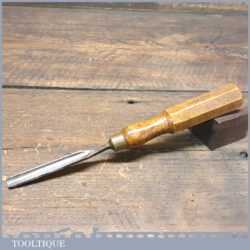 Vintage 3/8” Gouge Chisel With Hexagon Beechwood Handle - Sharpened Honed