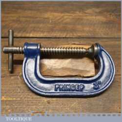 Vintage 3” Princep Woodworking G Clamp - Good Condition Ready To Use