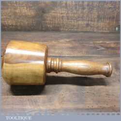 Handmade Wood Turned Reclaimed Old Lignum Vitae Mallet - Iroko Handle