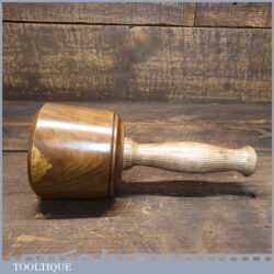 Handmade Wood Turned Reclaimed Old Lignum Vitae Mallet - Ash Handle