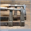 Pair Of Vintage Carpenters 8” F Clamps Pegged Holes - Good Condition