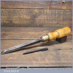 Rare Large Vintage Ward & Payne Carpenter’s 3/4” Cast Steel Mortice Chisel