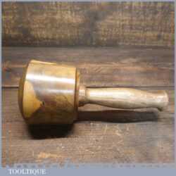 Handmade Wood Turned Reclaimed Old Lignum Vitae Mallet - Oak Handle