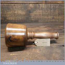 Handmade Wood Turned Reclaimed Old Lignum Vitae Mallet - Mahogany Handle