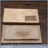 Vintage Arkansas 4” x 1 ½” Lily White Oil Stone Beechwood Box - Lapped flat