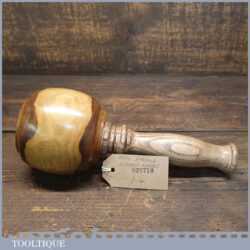 Handmade Wood Turned Reclaimed Old Lignum Vitae Mallet - Ash Handle