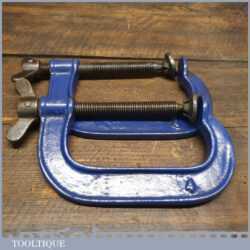 Vintage Pair Of English Made 4” Woodworking G Clamps - Good Condition