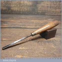 Vintage Cast Steel 1/4” Straight Woodcarving V Parting Chisel - Sharpened Honed