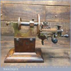 Extremely Rare Antique Abingdon Ecco Ltd Pre King Dick Watchmaker’s Brass & Steel Lathe