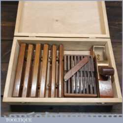 Vintage Boxed Pattern Makers Gunmetal Hollowing Plane 7 Soles & Irons