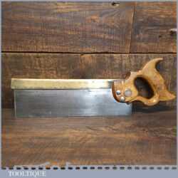 Vintage E. Garlick & Son 12” Brass Back Tenon Saw 12 TPI - Sharpened Ready To Use