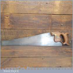 Antique C. 1900 Spear & Jackson 24” Cross Cut Handsaw 5 ½ TPI - Sharpened Refurbished