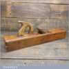 Antique W. Greenslade Bristol Carpenter’s 22” Beechwood Trying Plane - Lapped Flat