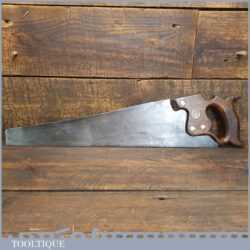 Vintage 20” Henry Disston Philadelphia USA D8 Cross Cut Panel Saw 9 ½ TPI - Sharpened