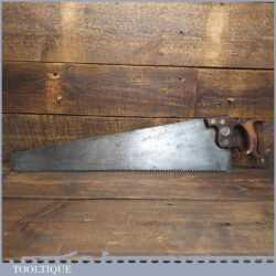 Antique C.1880 Wingfield Rowbotham 26” Rip Saw 3 Tpi - Sharpened Refurbished