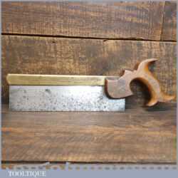 Antique C.1880 Crownshaw Chapman 10” Brass Back Dovetail Saw - Refurbished Sharpened