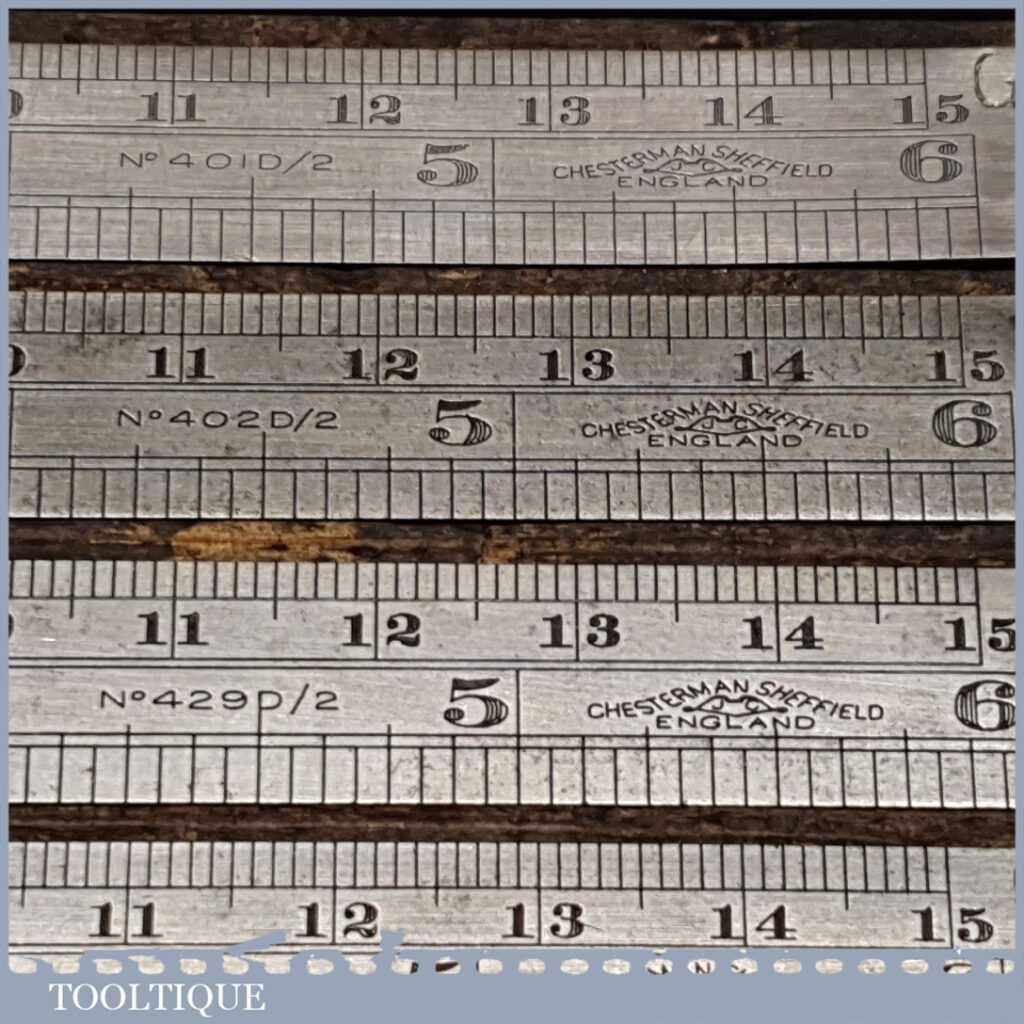 Rare Vintage Set 7 No: Chesterman 2ft Folding Metric & Imperial ...